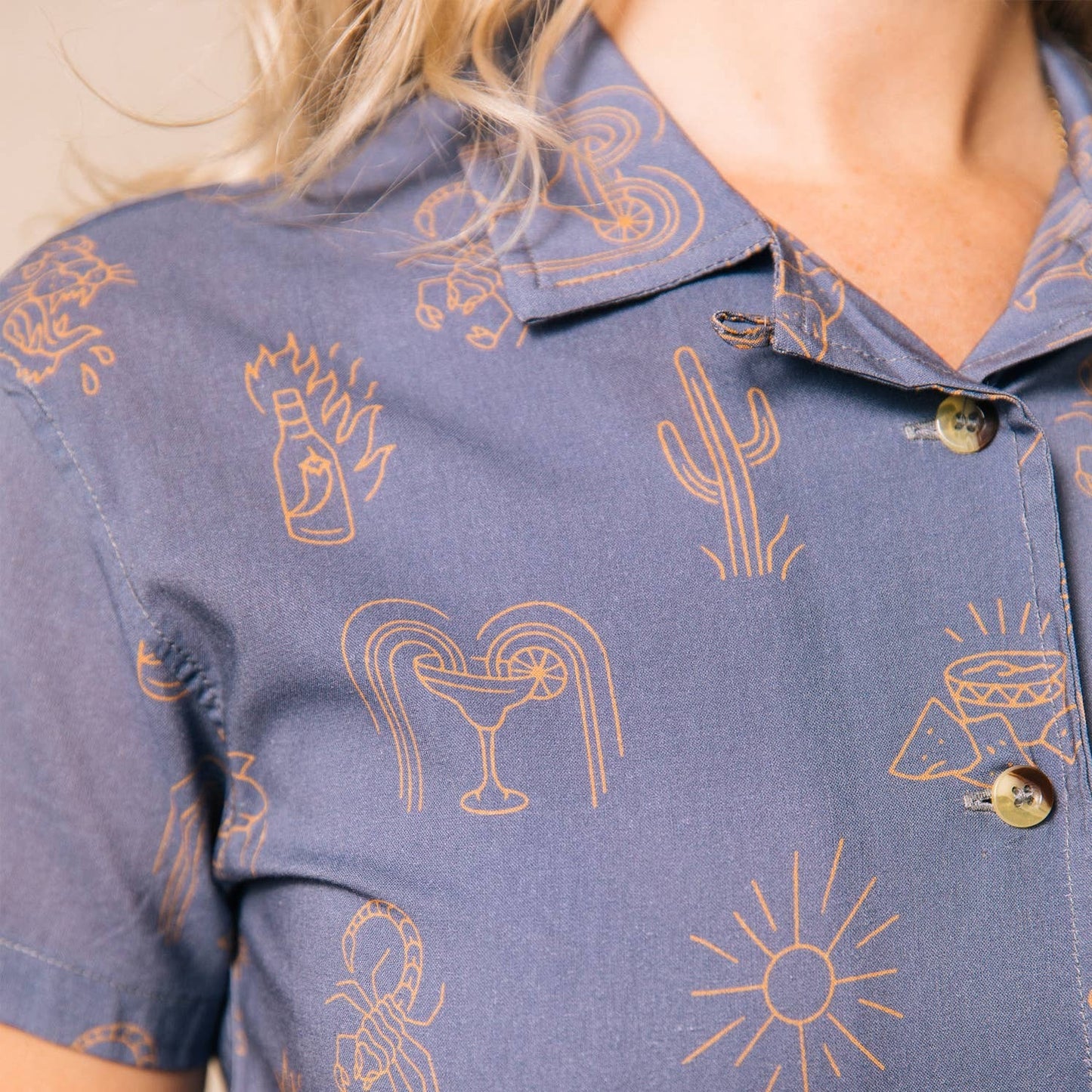 Adios Burritos Casual Button Down Shirt Women