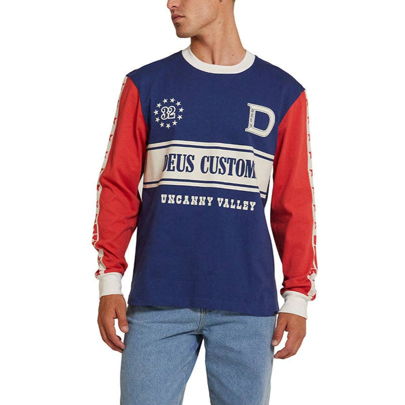 Round Up Long Sleeve Tee - Red-Blue