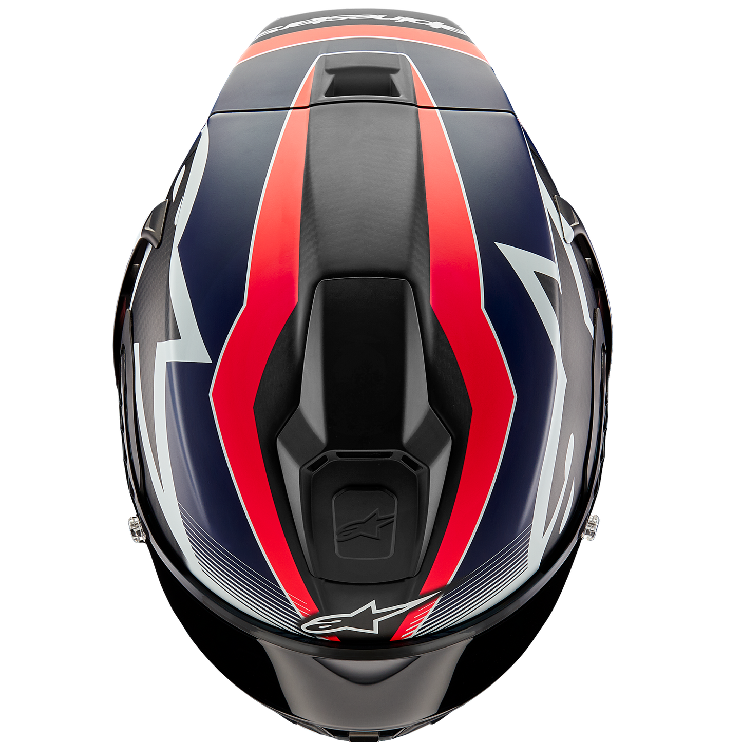 Alpinestars Supertech R10 Team Helmet - Matte Black/Carbon Red Fluo/Blue
