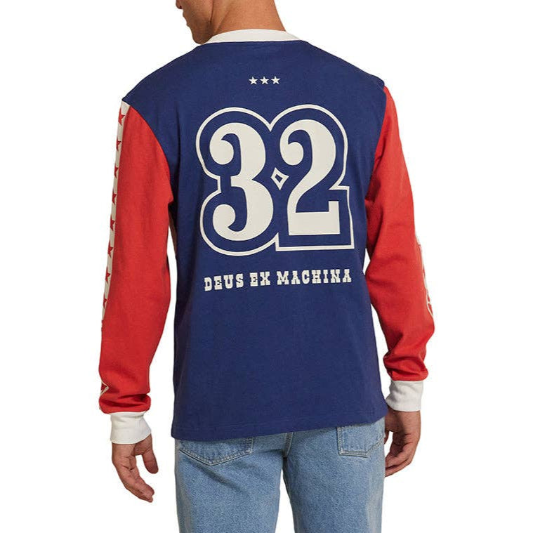Round Up Long Sleeve Tee - Red-Blue