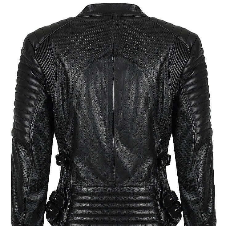 A back view of the Black Arrow Moto Wild and Free leather motorcycle jacket