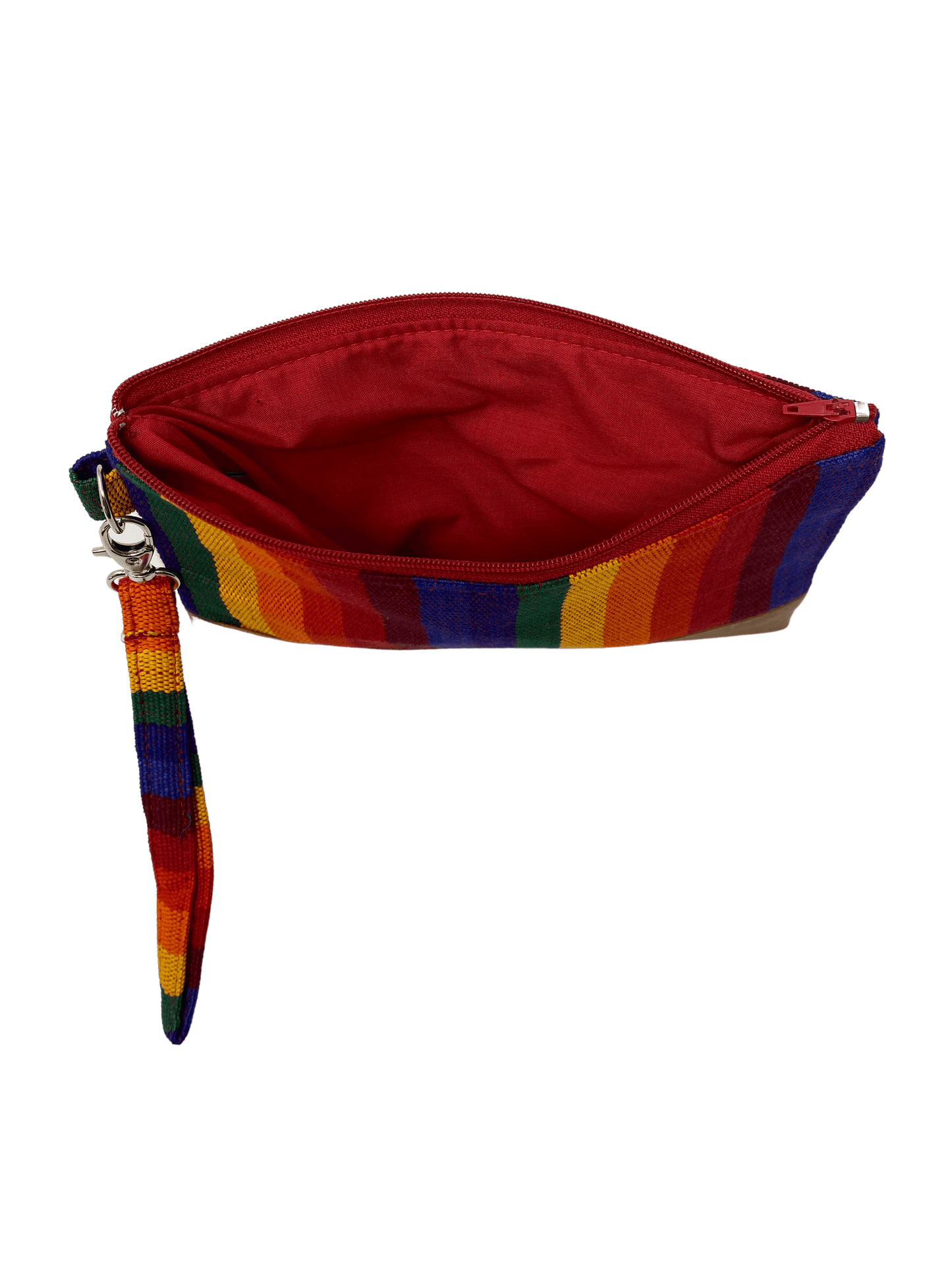 A Case of the Stripes Wristlet rainbow design pocket
