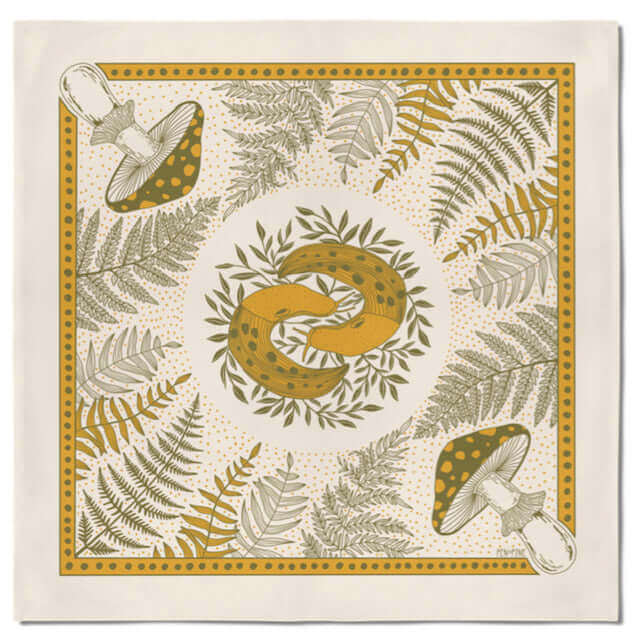 Pen+Pine Mushroom + Ferns Bandana full design