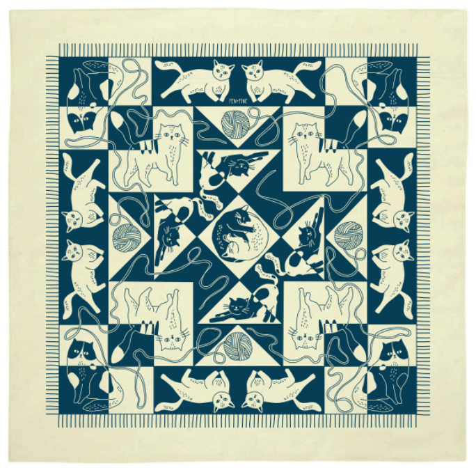 Pen+Pine Cozy Cats Bandana Full Design