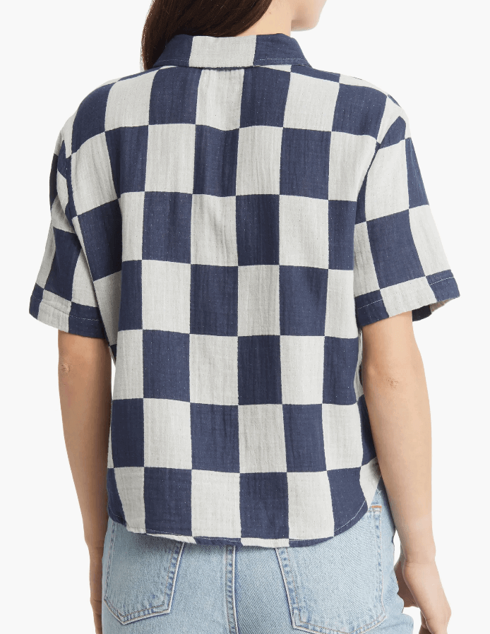 Mykonos Boxy S/S Woven - Washed Navy