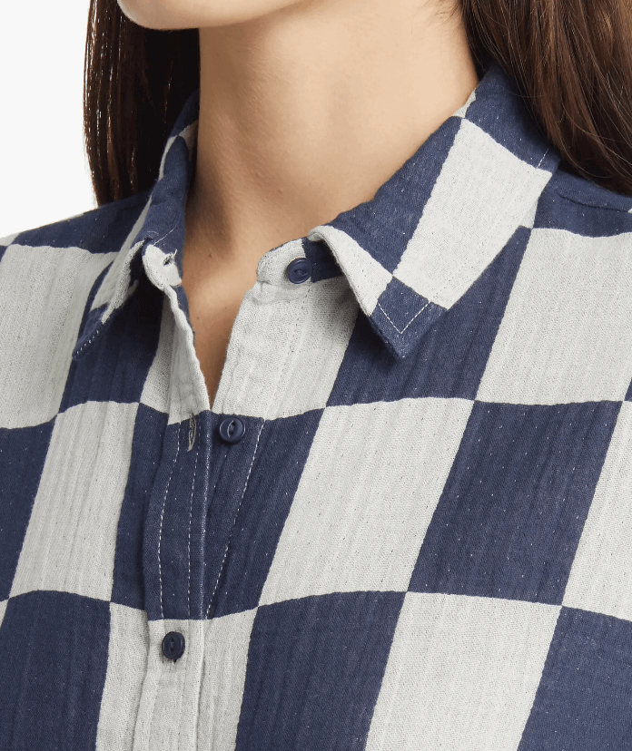 Mykonos Boxy S/S Woven - Washed Navy