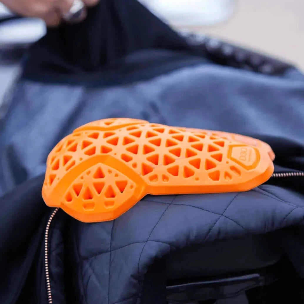 D3O® LP1 Elbow Impact Protectors Uninstalled On Motorcycle Gear