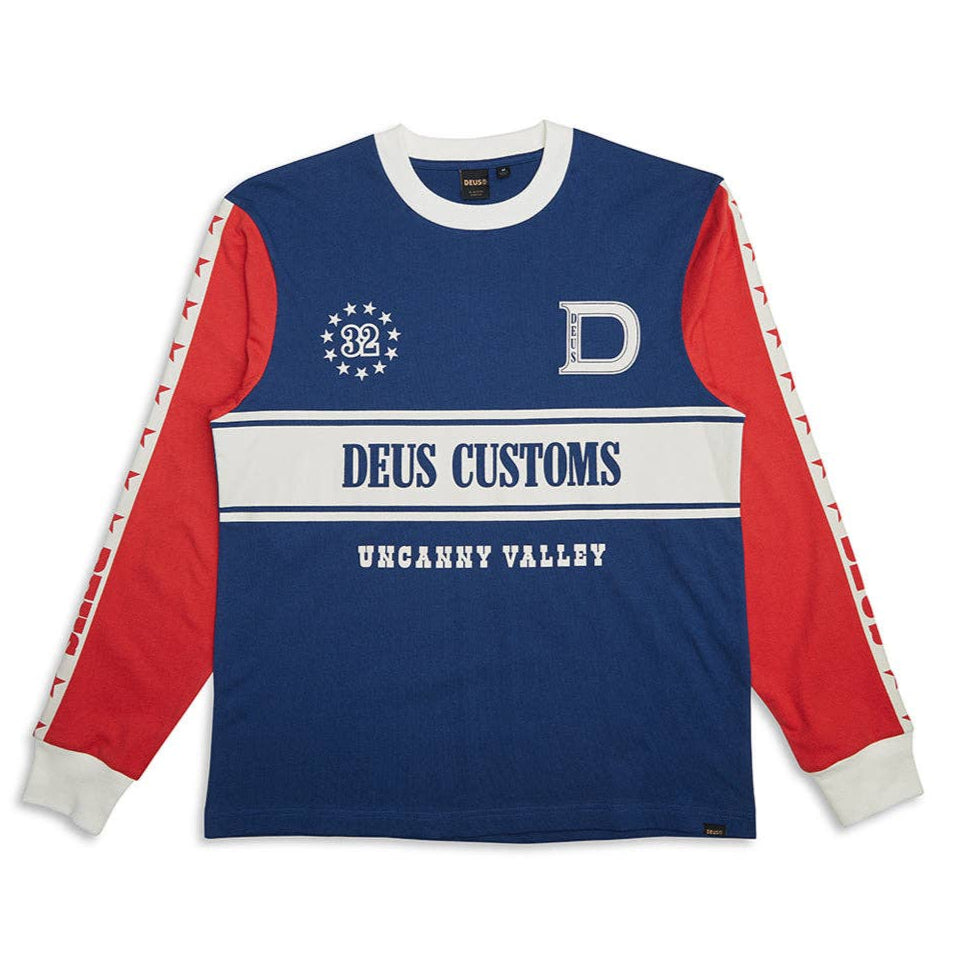 Round Up Long Sleeve Tee - Red-Blue