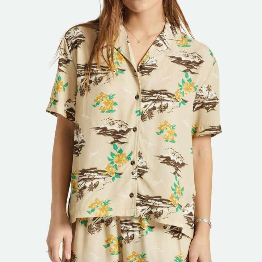 Brixton Bunker Paradise S/S Woven Safari Female Model Buttoned