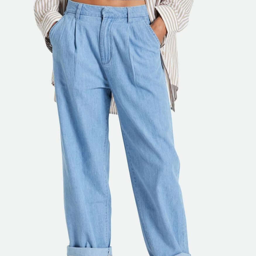 Brixton Victory Trouser Pant Faded Indigo female model front
