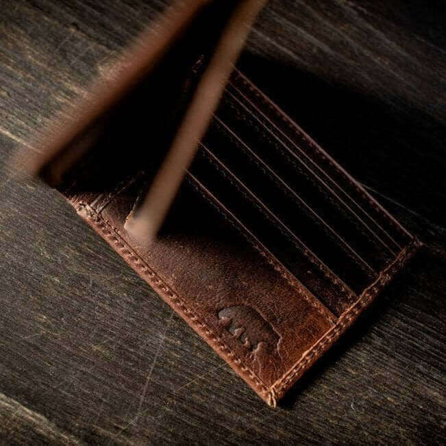 Bifold Leather Wallet-Walnut
