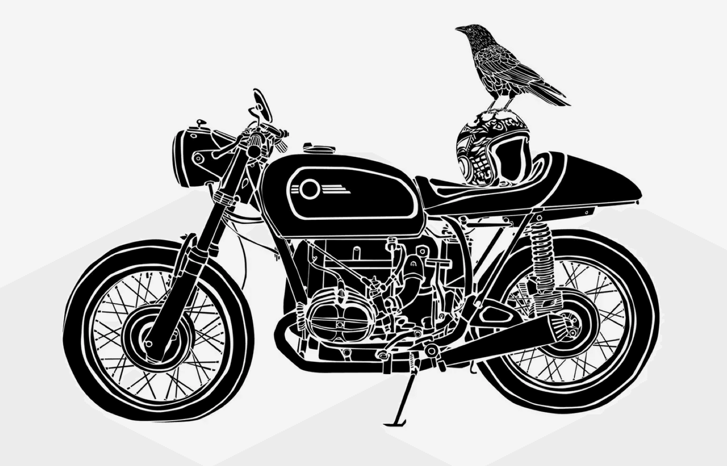 Greeting Card: Moto Raven