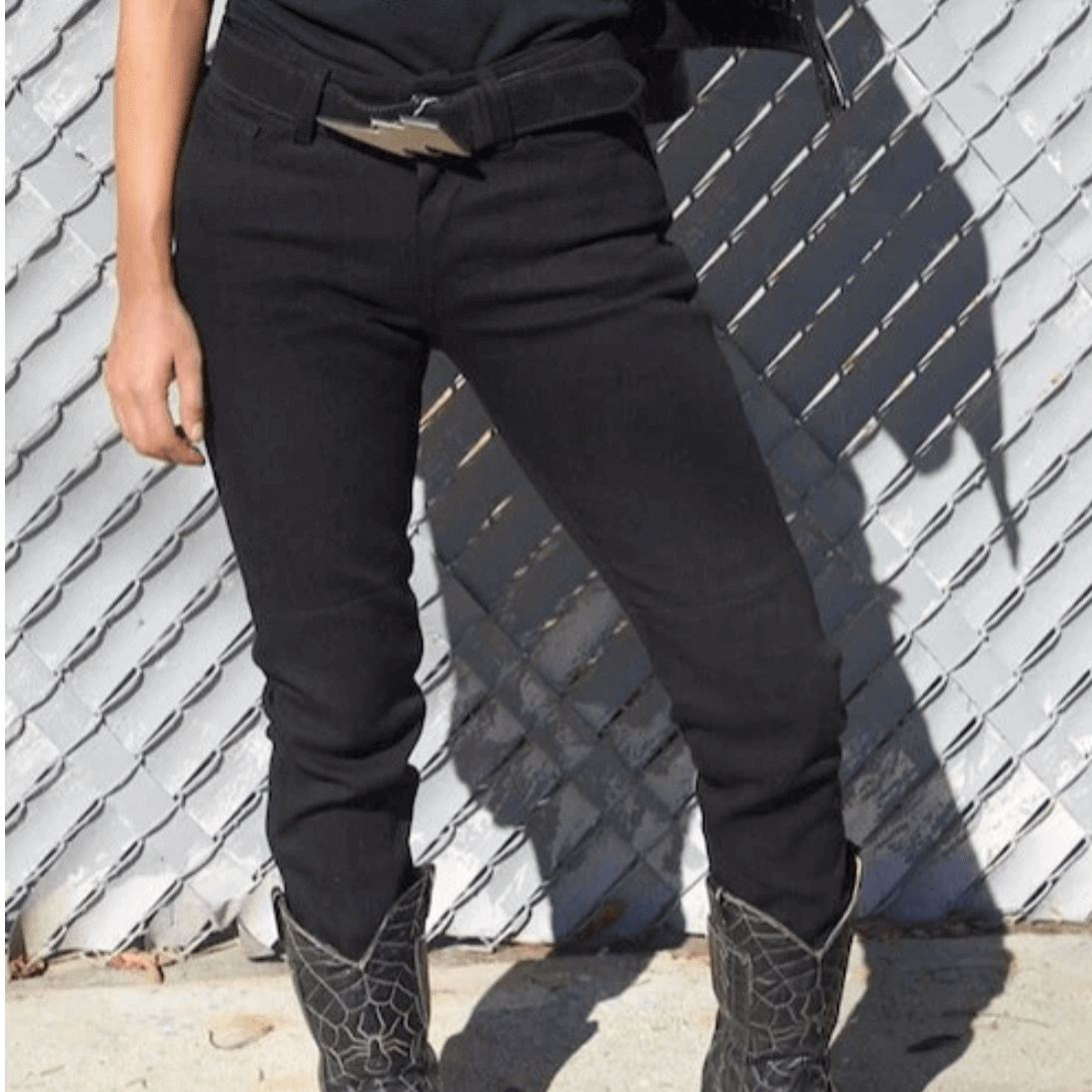 Stellar Comet Jeans Female Model Outside Relaxed