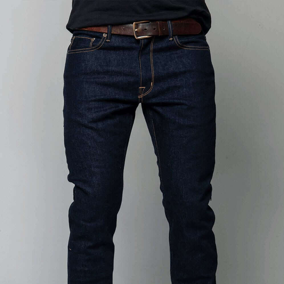 Tobacco Motorwear Ironsides Indigo Armored Jeans male model front
