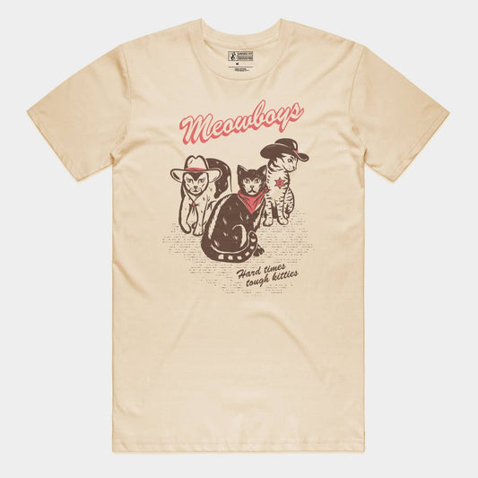 Meowboys Western Tee: Cream FINAL SALE