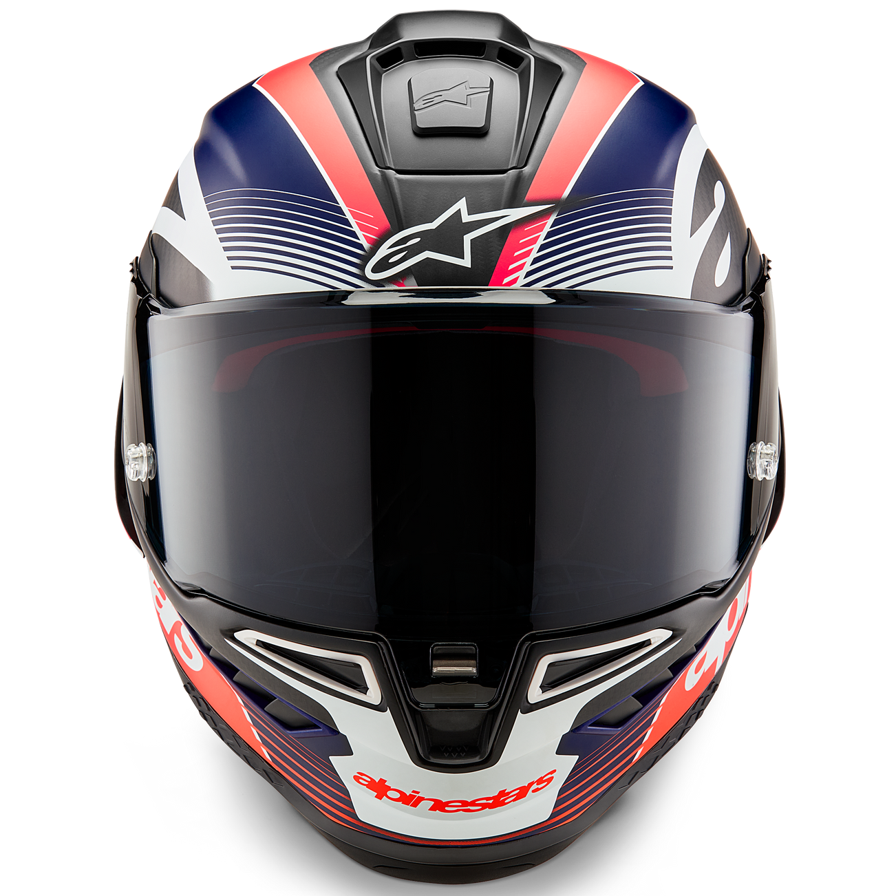 Alpinestars Supertech R10 Team Helmet - Matte Black/Carbon Red Fluo/Blue
