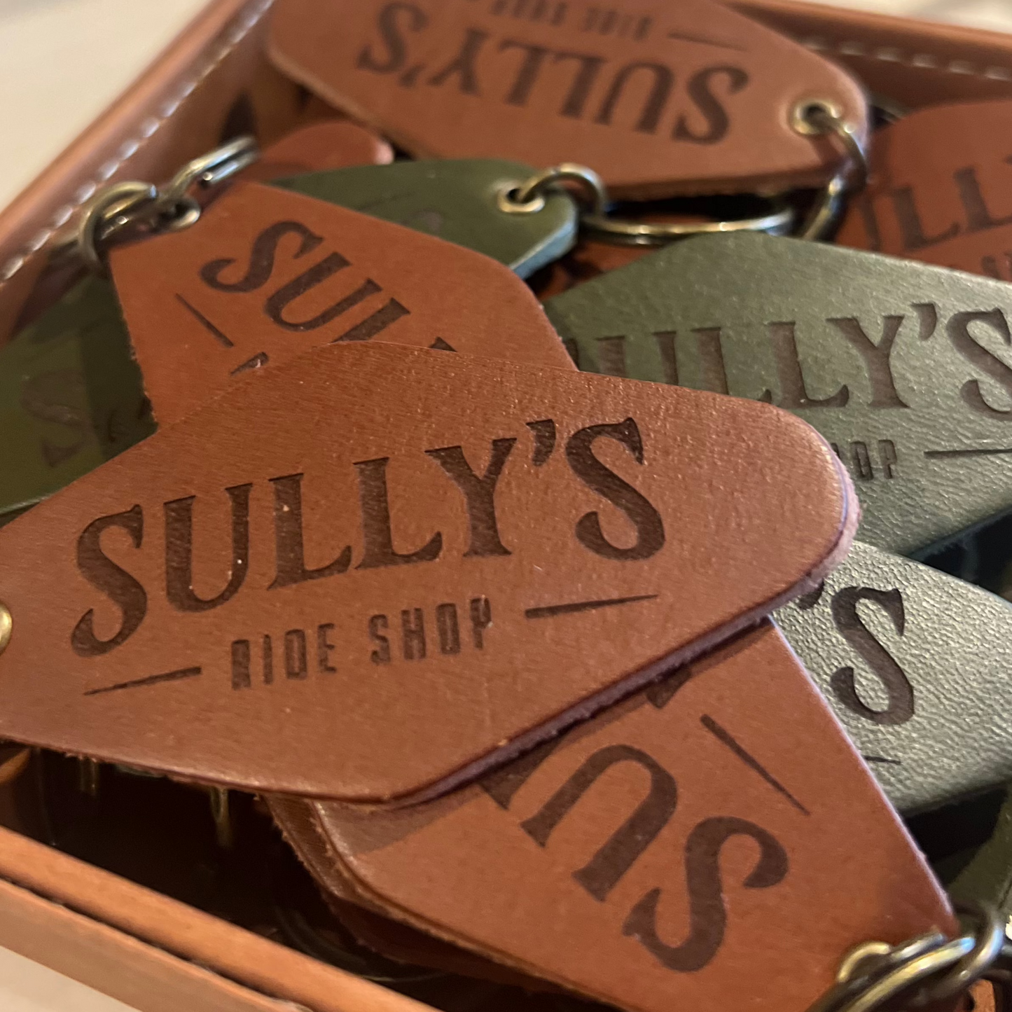 Sully's Italian Leather Keychain