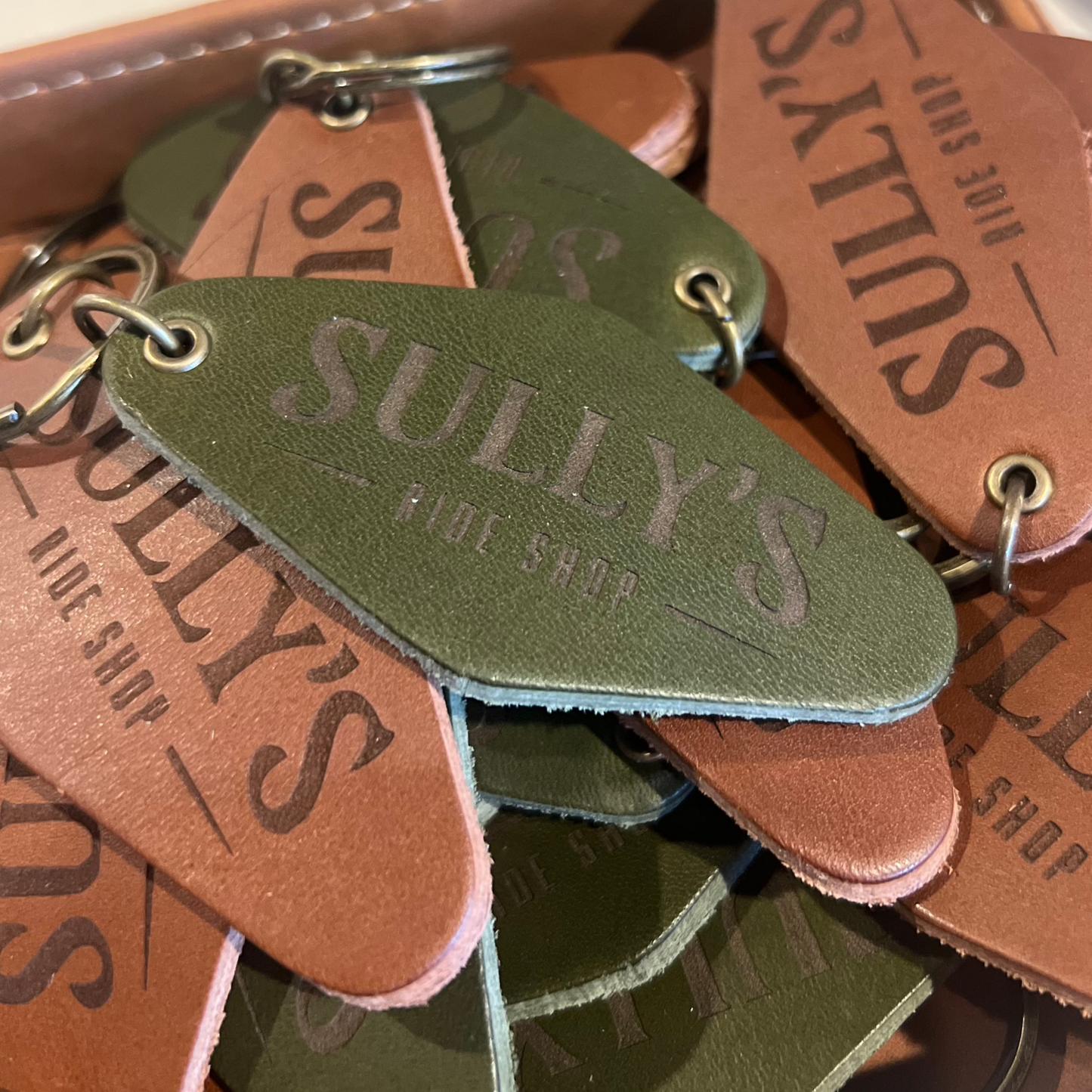 Sully's Italian Leather Keychain