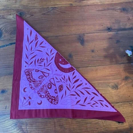 Pen+Pine Witchy Bandana folded diagonally