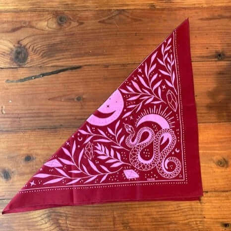 Pen+Pine Witchy Bandana folded diagonally to the right