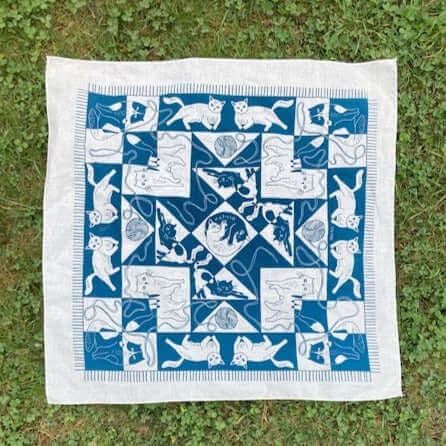 Pen+Pine Cozy Cats Bandana On Grass