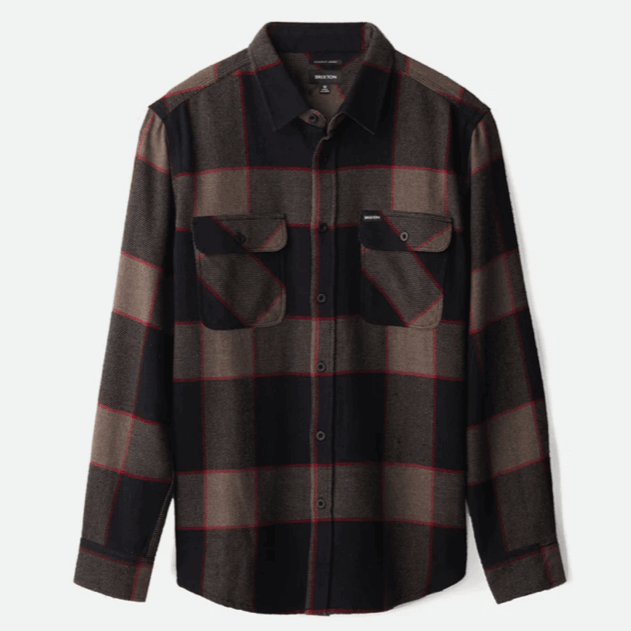 Brixton Bowery Flannel Grey/Charcoal Back