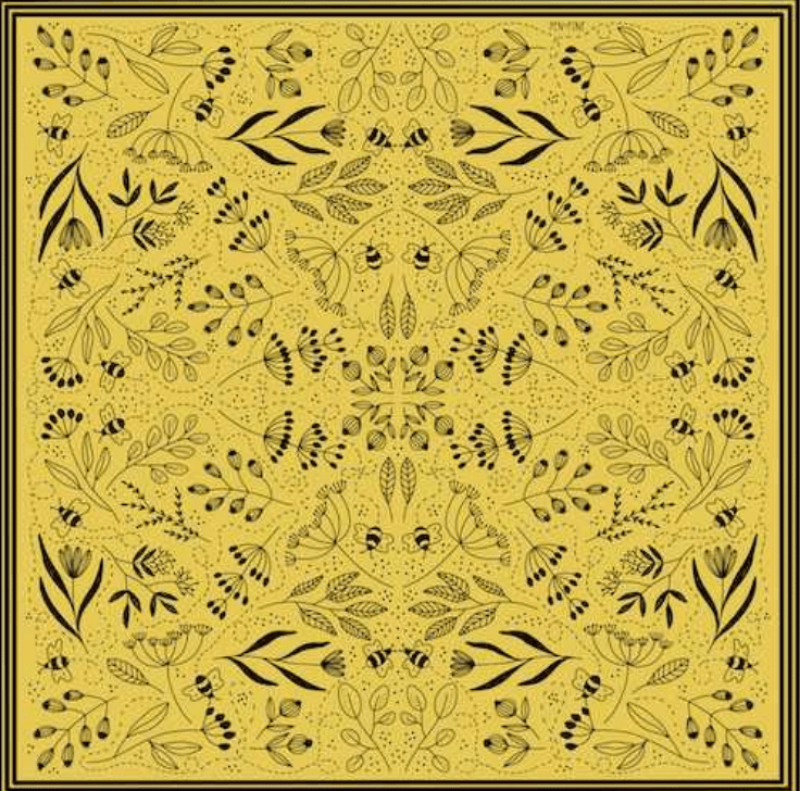 Pen+Pine Bee Bandana Full Design