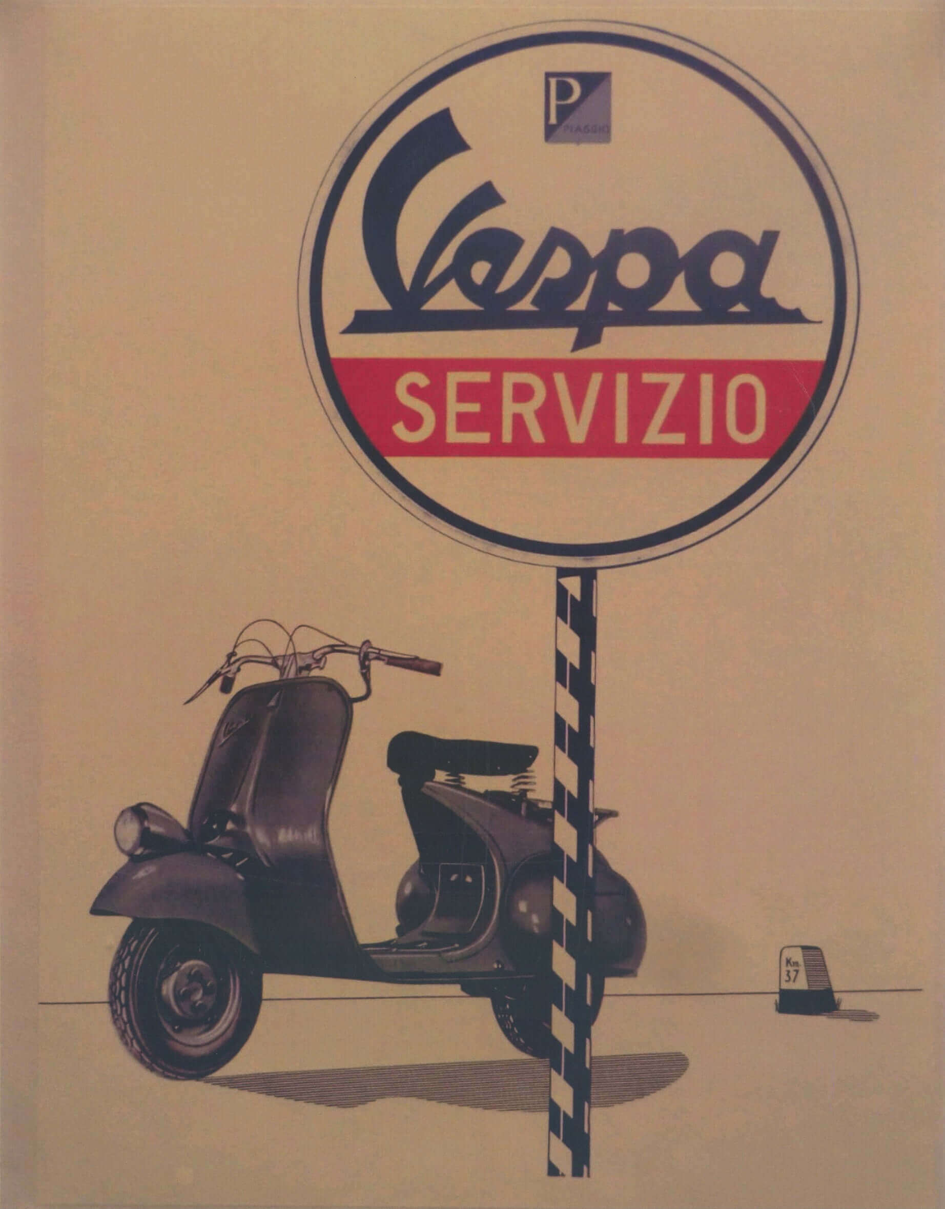 Vespa Servizio Art Print design