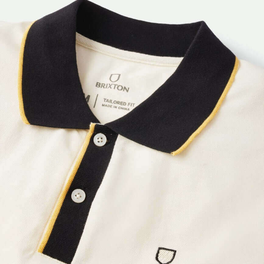 Brixton Proper S/S Polo Knit White collar