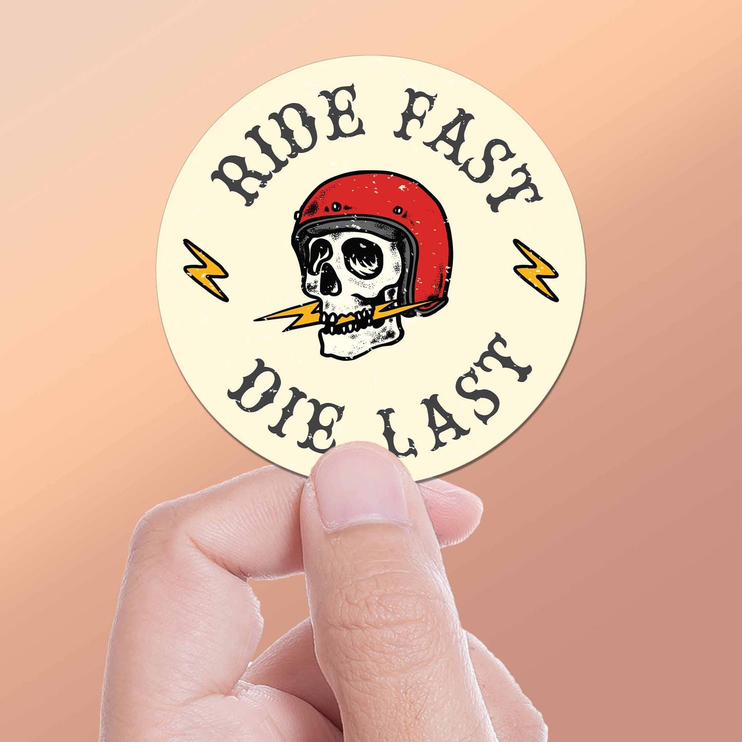 Ride Fast, Die Last Motorcycle Sticker