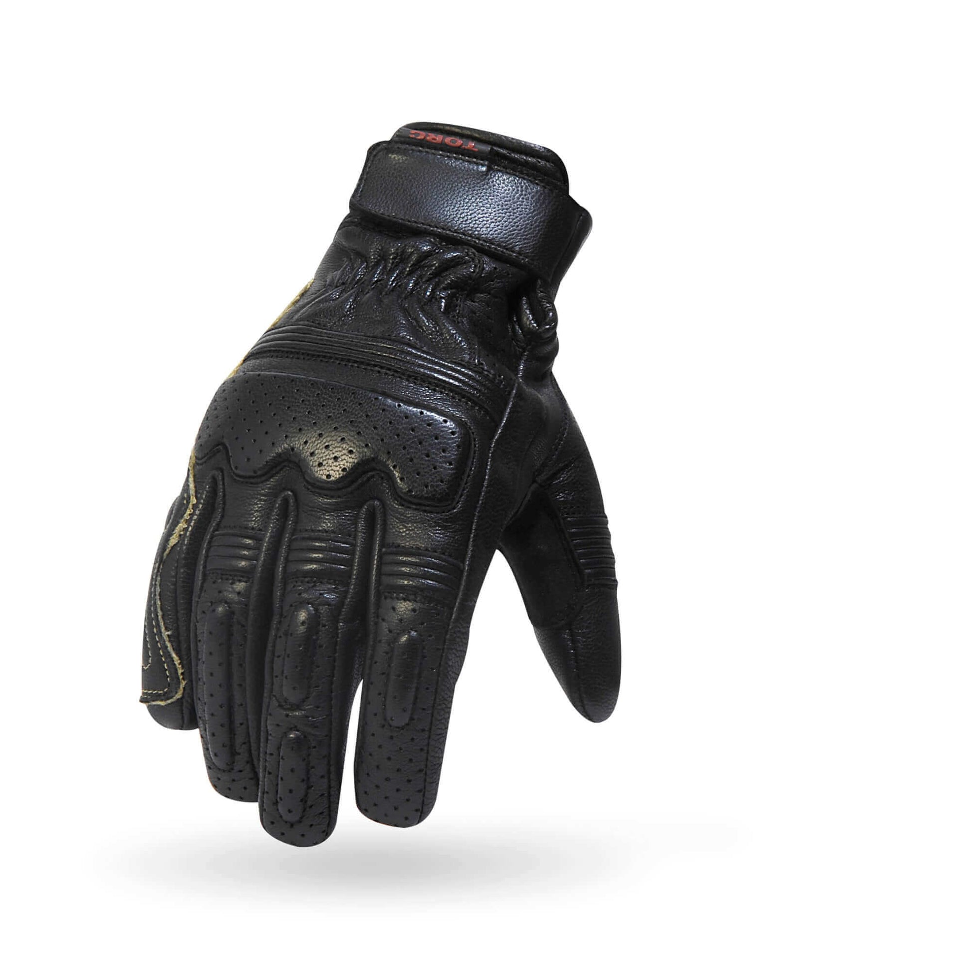 Torc Fullerton Black Motorcycle Gloves front